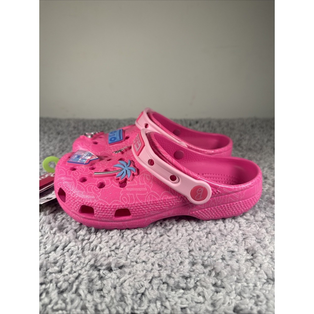 Crocs Kids Mattel Pink Barbie Classic Clogs 211406-90H Size J3 nwt - Picture 5 of 11